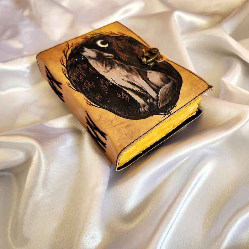 Wolf Leather Journal, Notebook, Leather Dairy, Travel Journal, Writing Journal, Sketchbook, Wedding Gift, Dream Journal, Personalized Gift.