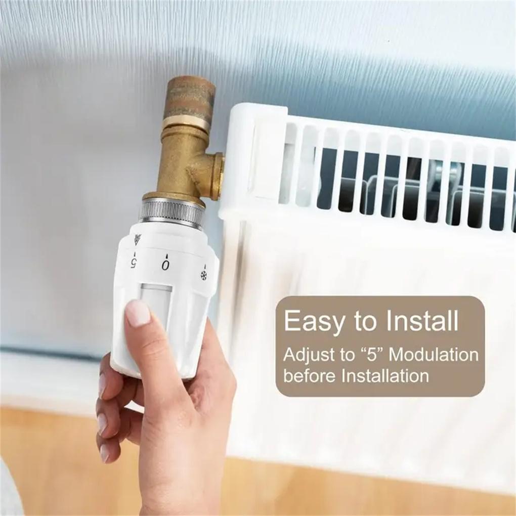 3pcs Frost-Proof Radiator Thermostat Heads Adjustable 5-Level Temperature Control Valve Replacement for Heating Systems