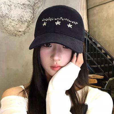 Korean Style Small Flower Baseball Cap Spring Summer Sun Protection Versatile Outdoor Sports Duckbill Hat Fashion Accessory