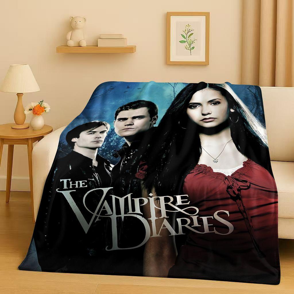 Classic The Vampire Diaries Damon Salvatore TV Flannel Blanket,Ultra Soft Warm Plush Throw for Home Bedroom Bed Sofa Cover Kids