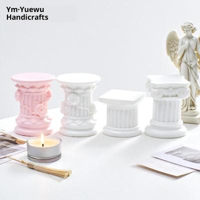 Charming Home Decor: Indoor Greek Column Roman Pillar Figurine & Candlestick Stand for Dining Room and Garden Scenery
