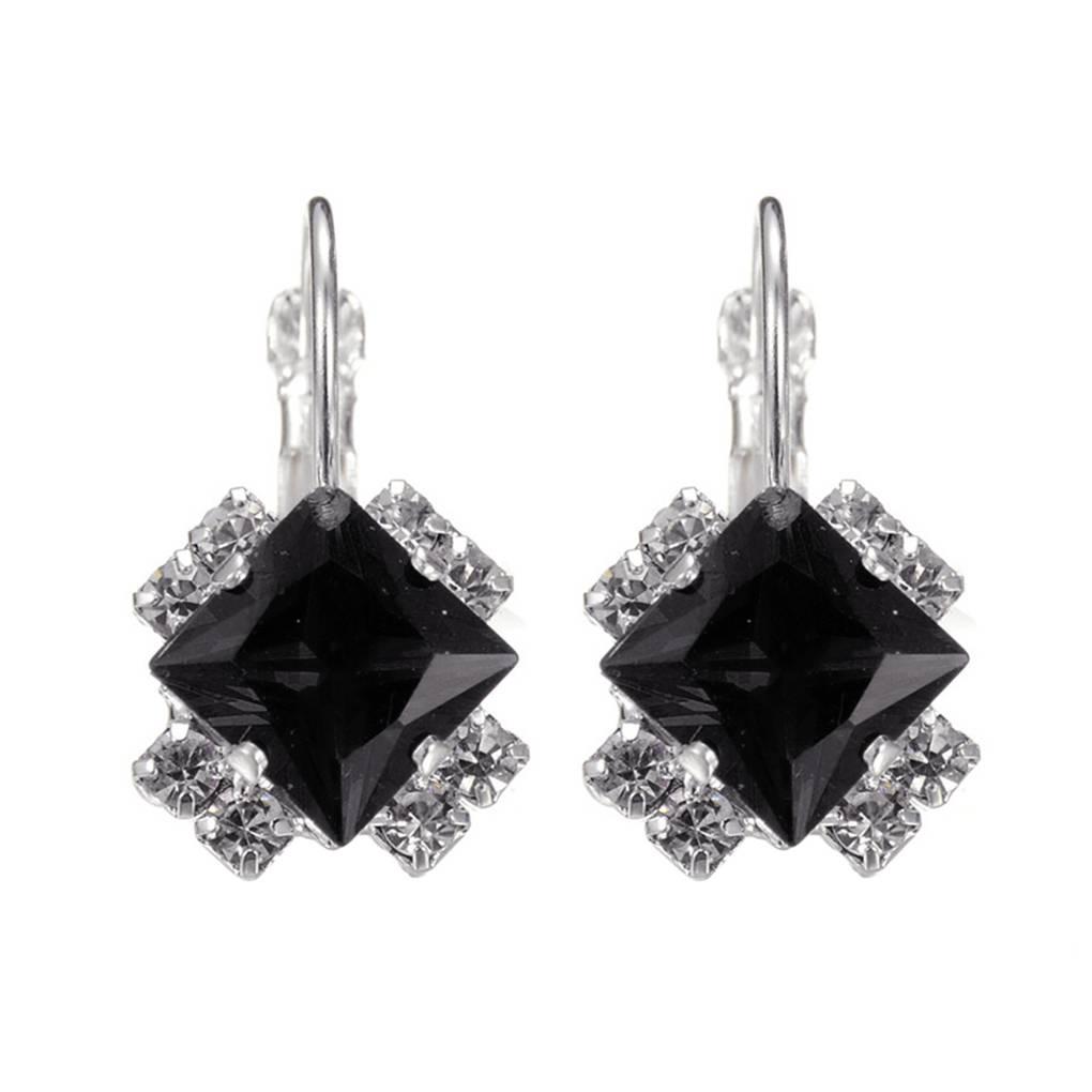 

1 Pair Crystal Rhombus Gem Ear Stud Earrings Women Girls Female Ear Drop Dangle Jewelry Gift