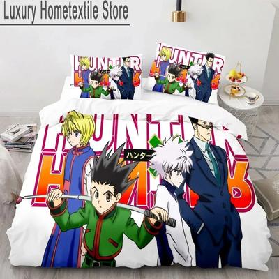 3D Σετ Κλινοσκεπασμάτων Anime Hunter X Hunter Κάλυμμα Παπλώματος Σετ Κρεβατιού Κάλυμμα Κουβέρτας Μαξιλαροθήκη Παπλώματος Μέγεθος King Queen Σετ Κλινοσκεπασμάτων για Αγόρια Ενήλικες
