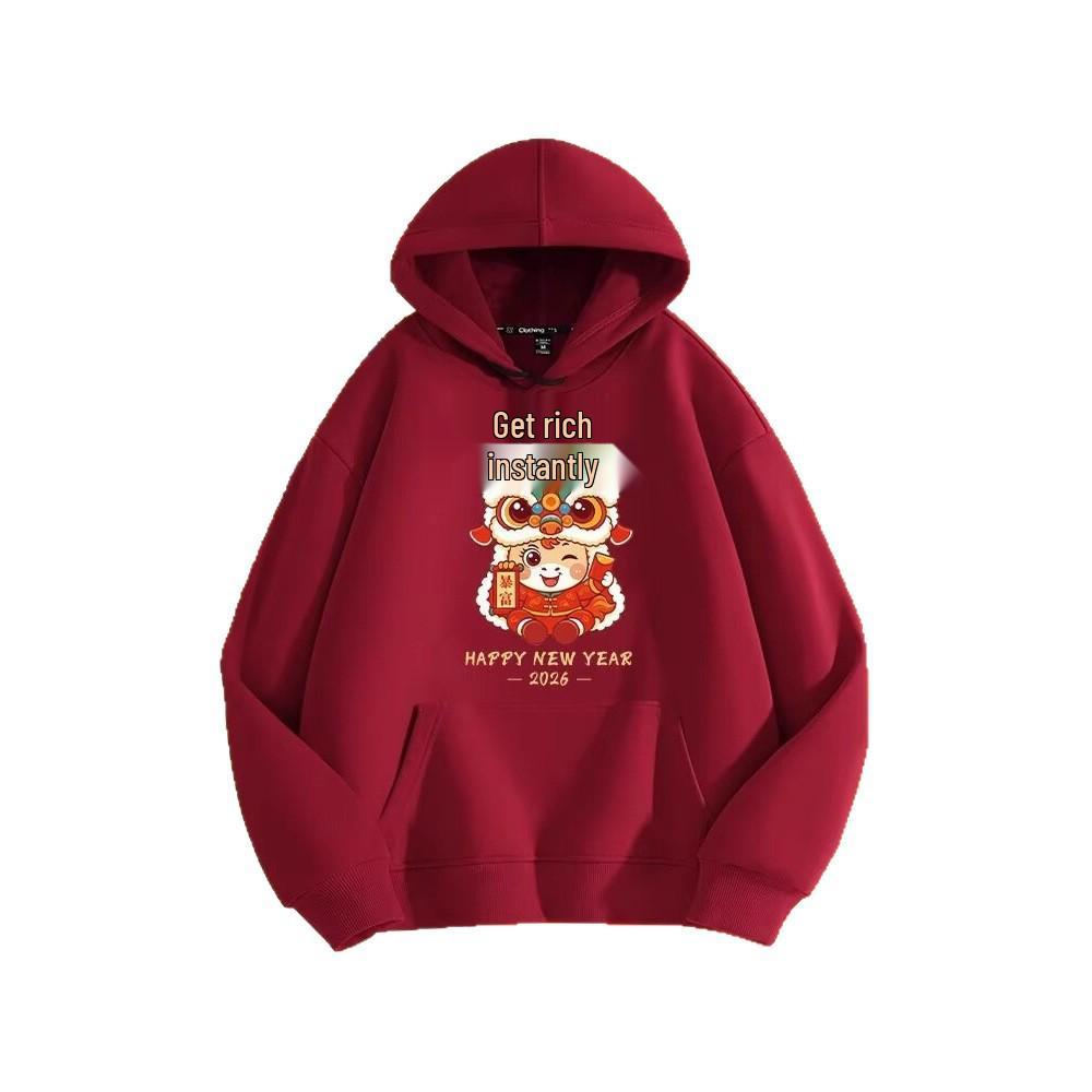 2026 New Style Lion Hoodie: Men's Autumn/Winter Casual Wear - Chinese Hong Kong National Trend - Unisex