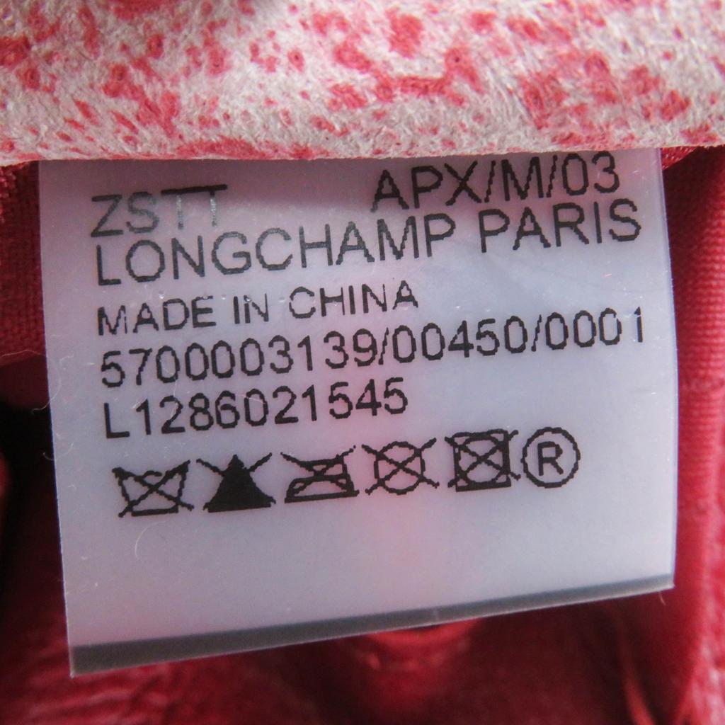 Excellent Longchamp Shoulder Bag Le flowne Logo engraved 2WAY handbag/ Red leather Women Used