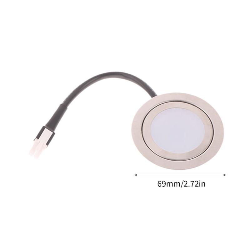 69mm Range Hood Light Round LED Bulb 12V 1.5W Kitchen Cooker Light Lamp Cabinet Closet Cupboard Light Energy Saving