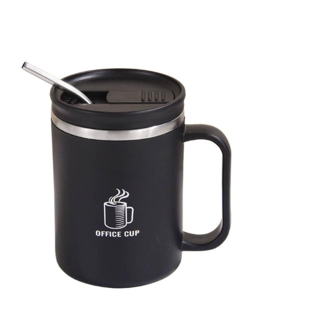 304 Stainless Steel Insulated  Coffee Cup with Drinking Straw Thermal  Water Cup Mug  Drinking Cup