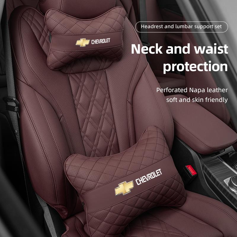 Keychain Leather Car Seat Headrest Lumbar Support Pillow Comfort Auto Interior For Chevrolet Cruze Captiva Spark Z71 Beat Volt