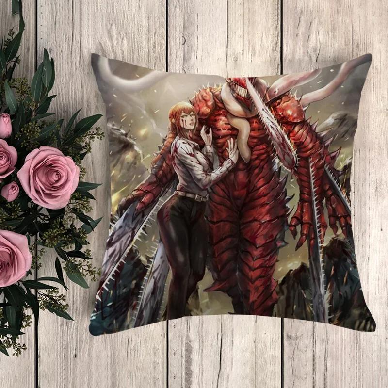 Anime Pillow Chainsaw Man Decorative Pillowcases  Sofa Cushions Cushion Cover  Pilow Cases Throw Pillows Fall Decor