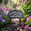 Keep Off the Grass Sign Rustic Garden Warning Vintage for Lawn, Flower Bed