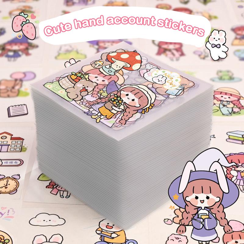 40Pcs PET Pattern Cartoon Scrapbooking Cute Sticker DIY Handbook Kawaii Stickers Decoration Stationery Supplies