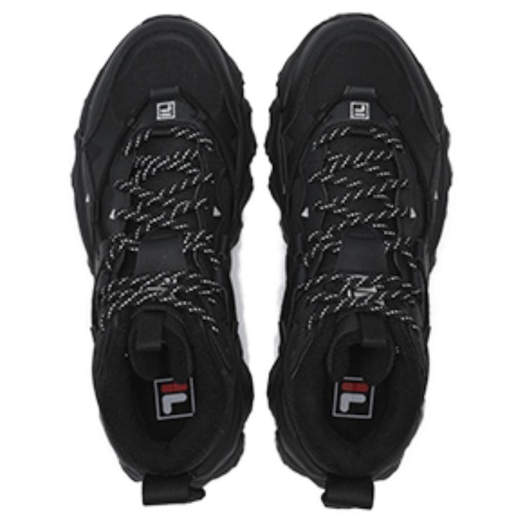 FILA Fluid 5 Comfortable Simple Fleece Mid-Top Casual Running Shoes Men sneaker Black F12M442122F-BK