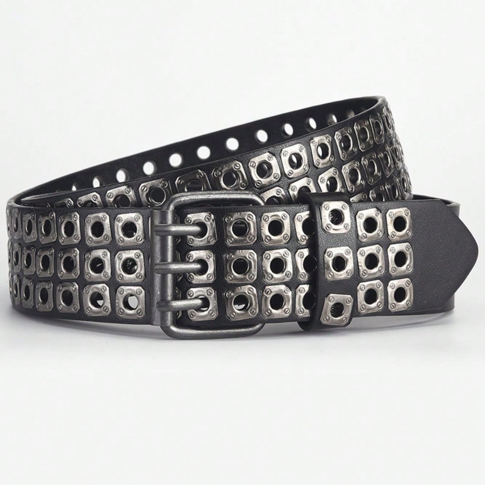 New Men's and Women's Same Willow Hollow Air Eye Punk Style Belt Personalized Trend Waist Belt