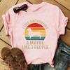Women Men Funny I Like Dachshund Maybe Like 3 People Printed T-Shirt Summer Short Sleeved Tops
