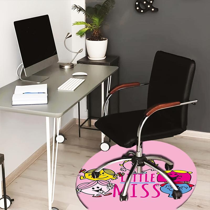 

1pc Little Miss Characters Round carpet, Made of Polyester,Perfect for Decorating Office Chairs, Living Rooms 80cm