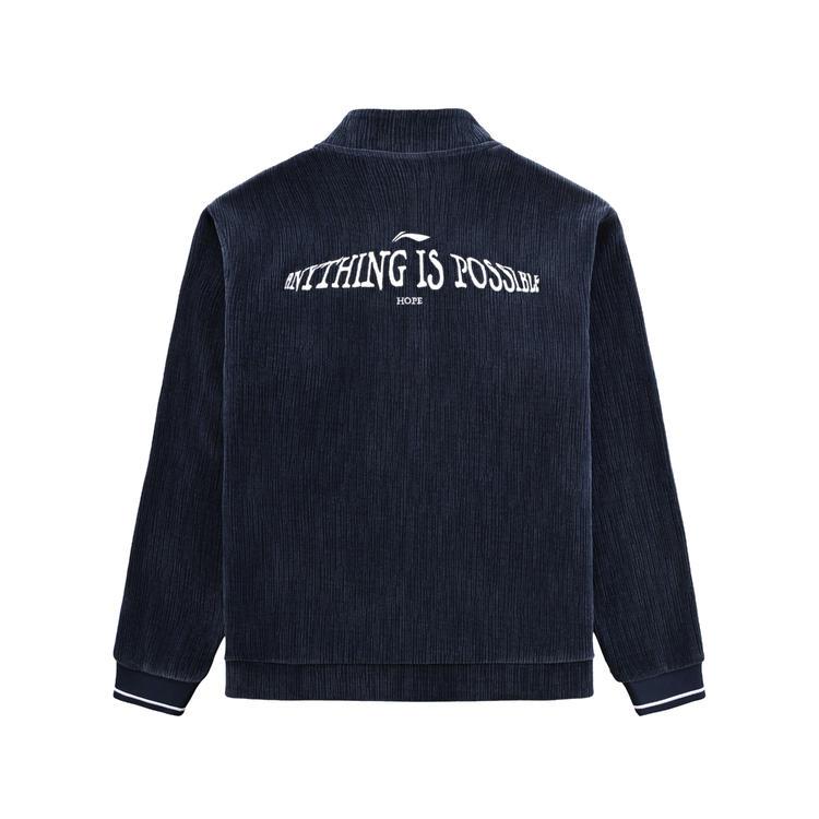 Li Ning Table Tennis Series Stand Collar Zipper Loose Letter Print Sweatshirt Unisex sweatshirt AWDVF27-1