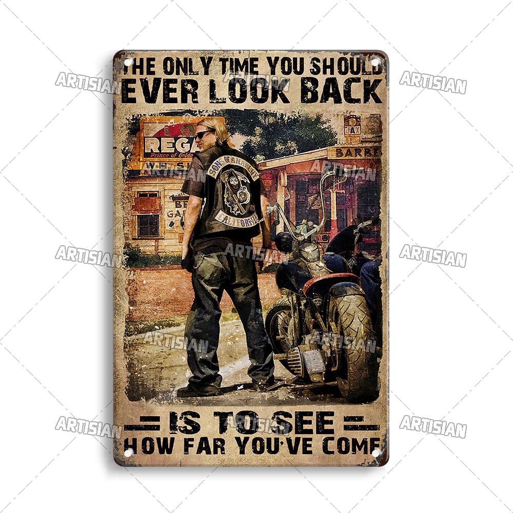 Artisian Motorcycle Metal Poster Motorbike Tin Plaque Racing Riding Decorative Plate Wall Decor Garage Bar Pub Club Hotel Cafe