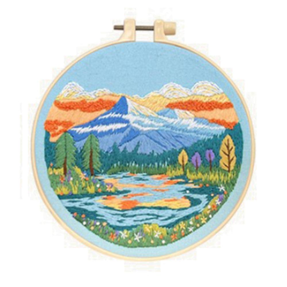 Handmade Cross Stitch Set Hand-stitched Embroidery Set Nature Scenery Embroidery Kit  Beginner