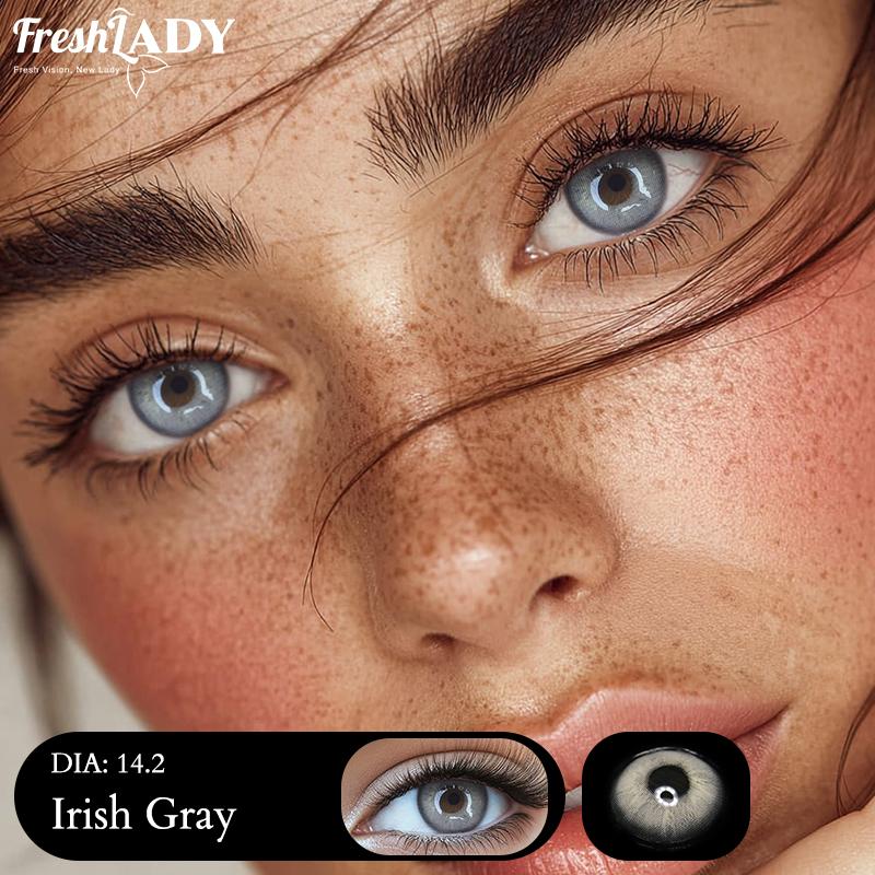

Freshlady Коллекция Irish Green и Gray 14.2мм Цветные Контактные Линзы Одноразовые на 1 год для Ежедневного Ношения