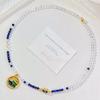 Design Sense Natural Lapis Lazuli White Crystal Design Sense Sweater Chain Pendant Necklace