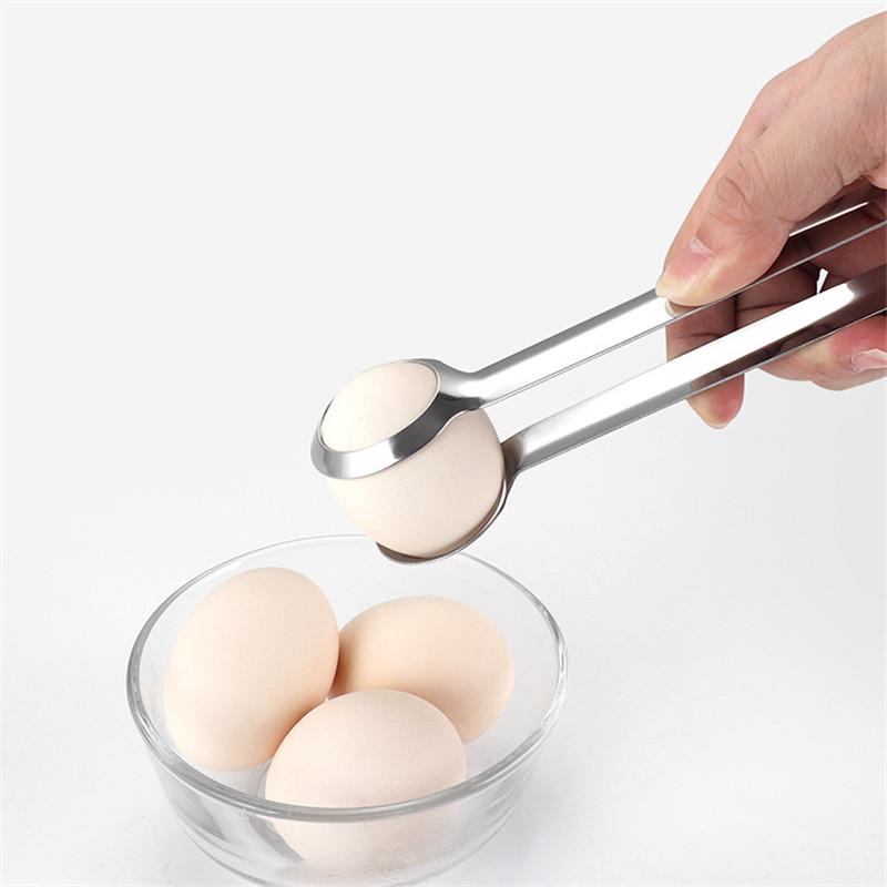 1 Piece Multifunction Egg Tong Stainless Steel Egg Tong Non-slip Boiled Egg Clip Food Salad Tong Kitchen Supplie Cooking Tool