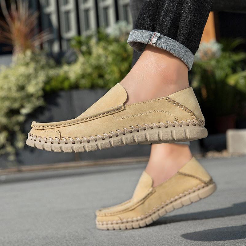 Handmade Genuine Leather Men Shoes Comfortable Casual Shoes For Men Loafers Moccasins Men Flats Shoes Driving Shoes Large Size 38-46