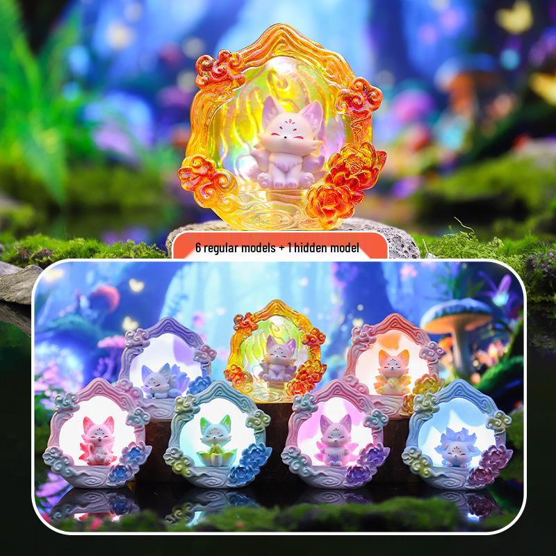 Qingqiu Nine-Tailed Fox Blind Box Figurine - Trendy New Year Gift & Desktop Decoration