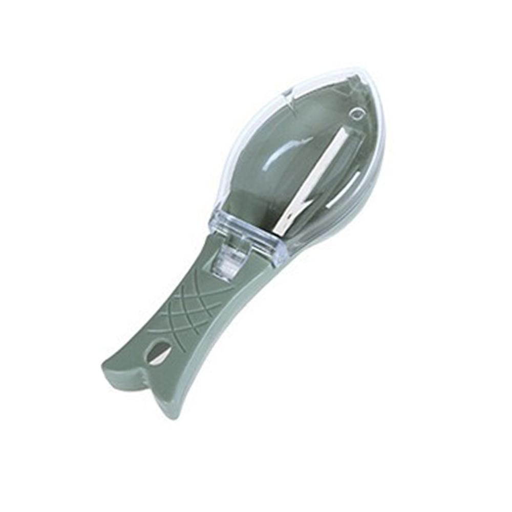 1pc Fish Scale Scraper With Lid Kitchen Household Plastic Fish Scale Scraper Manual Descaling Brushing Tool for Cleaning Fish
