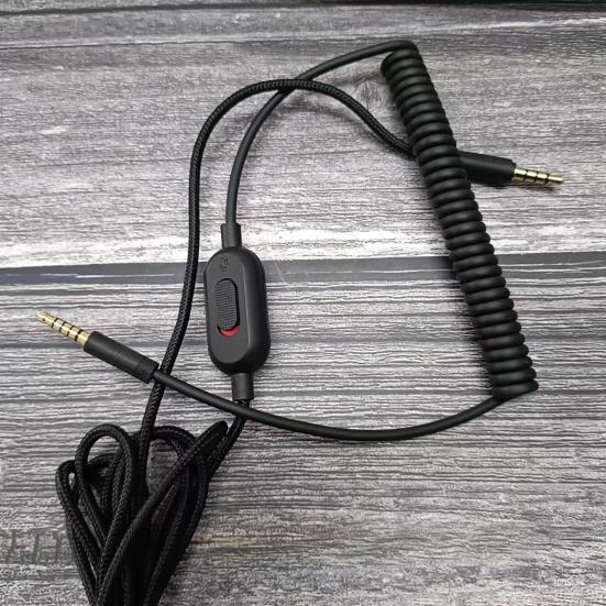 Headphone Cable with Mute 2m Volume Control Audio Cable for Logitech GPRO X G233 G433 Multi-Device Aux Cord for Gaming PC