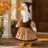 Jijijing Thanksgiving Porch Goose Outfit, Autumn Dress with Head Scarf for 23 Inch Statue, Outdoor Garden Yard Decor