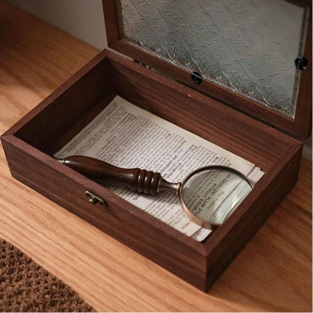 Retro Wooden Flip Cover Storage Box Dustproof Oxidation Proof Desktop Jewelry Box Humidity Proof Home Use Utility Box Sport
