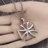 Vintage Templar Cross Necklace for Men Women Crusader Paladin Spiritual Lord's Prayer Pendant