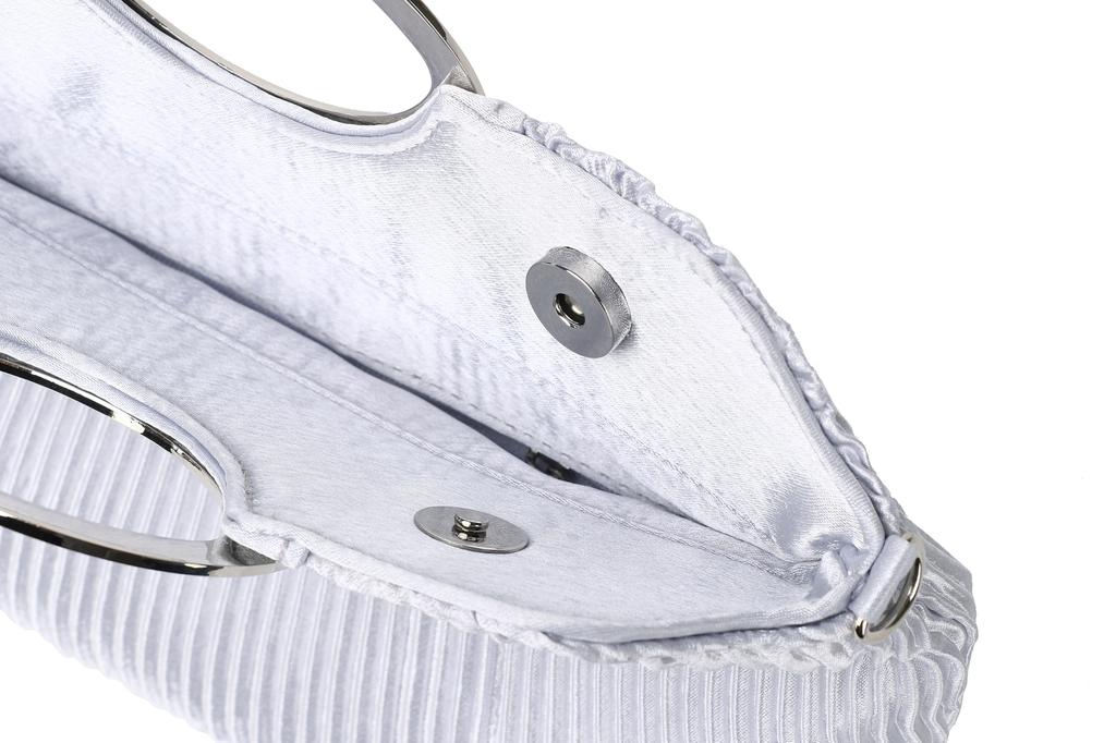 SUNSPOT Party Bag, Large Clutch Bag, Wedding Bag, Large Handbag, Women's, 3-Way (Silver H)