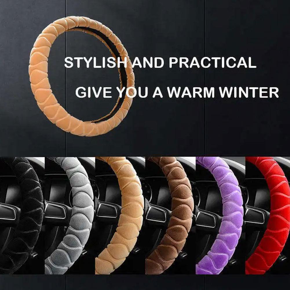 Soft Winter Warm Plush Car Steering Wheel Cover Universal Steering Wheel Cover For Car Auto Interior Accessories