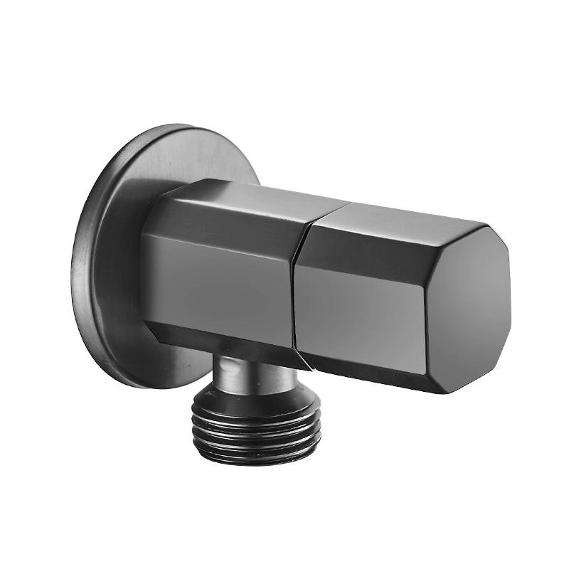 Gray Brass Angle Valve Water Control Valve Gold Corner Valve Brass Bathroom Tap Water Valve 1/2*1/2 Brass Black Angle valves