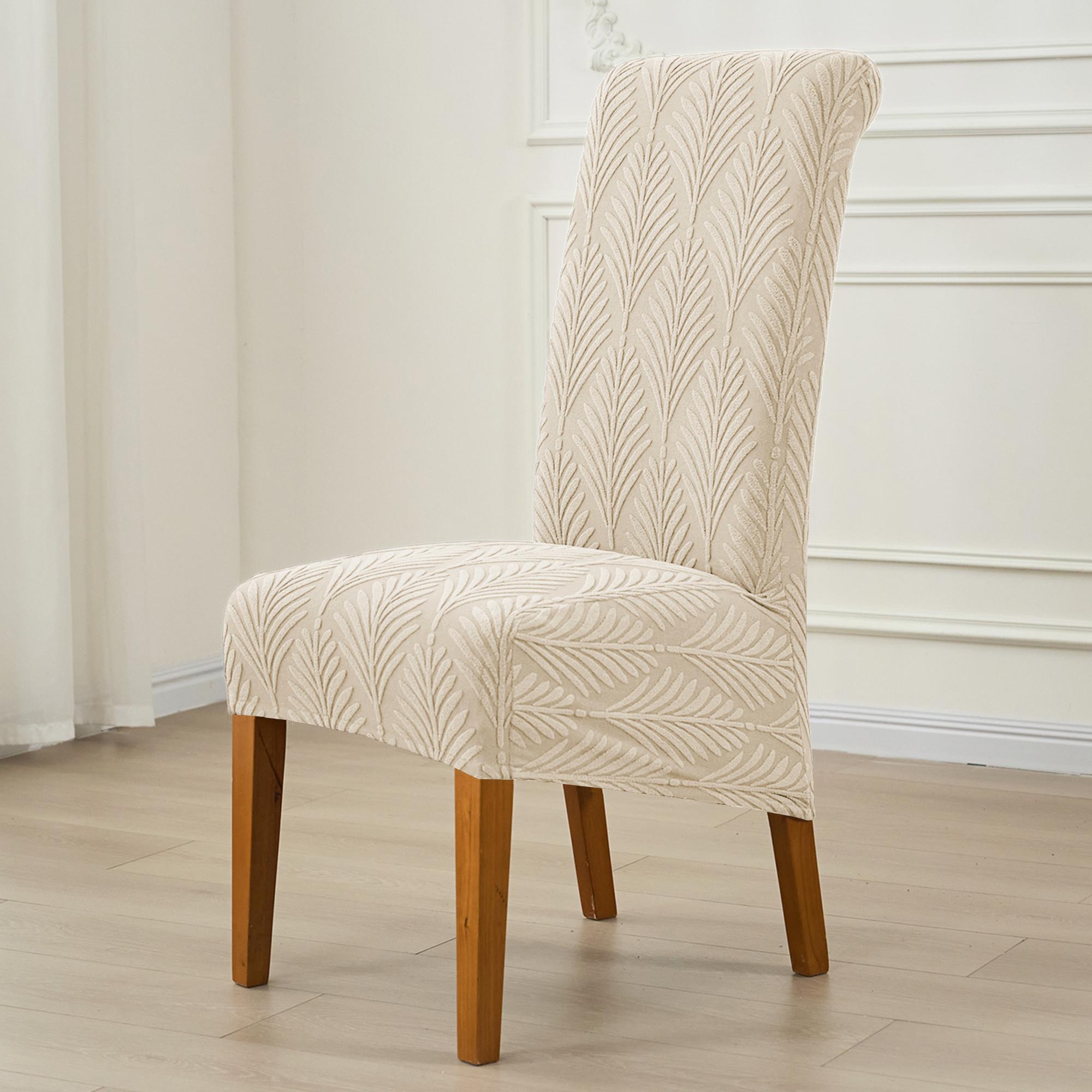 

1/2pcs Jacquard Stretch Dining Chair Cover Elastic Long Back Chair Cover for Wedding Banquet Seat Slipcover Furniture Protection 1pc