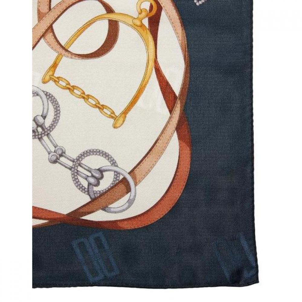 Daks Navy Chain Pearl Point Silk Scarf Dcsc2f011