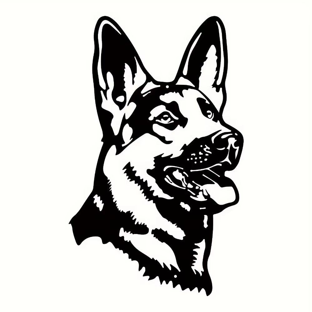 Metal German Shepherd Head Wall Art Living Room Bedroom Sculpture