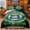 Plymouth Argyle FC Pattern Bedding 3Pcs Set Custom Name, Bed Sheet And Pillowcases For Home Bedroom