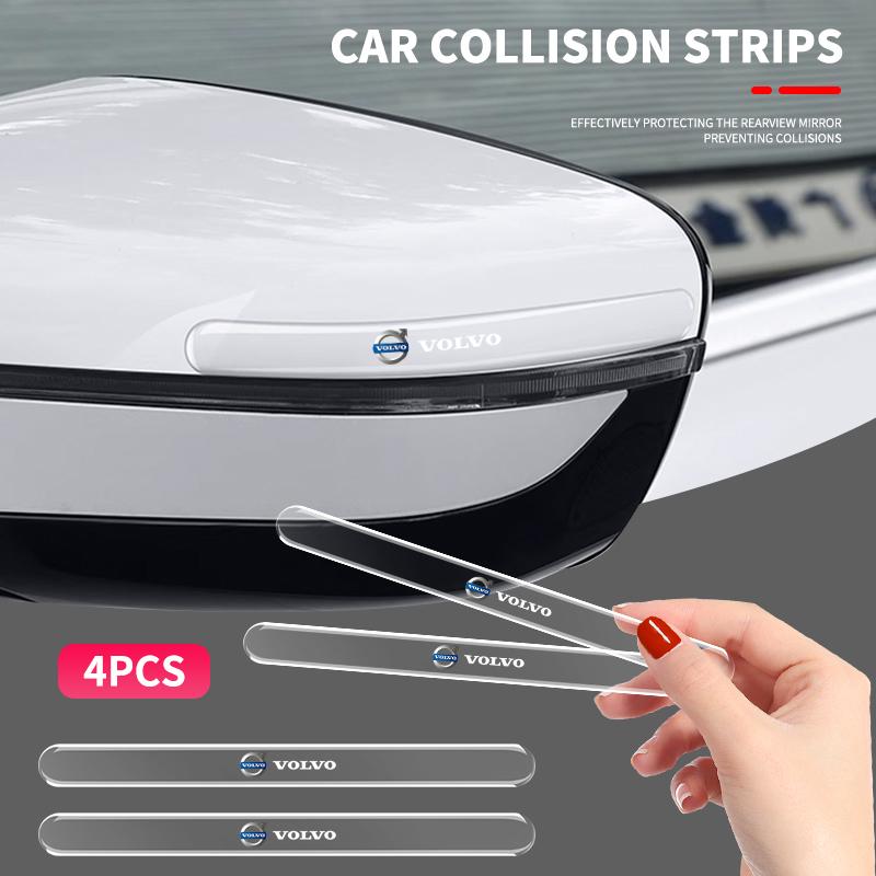 4pcs Transparent Car Door Rearview Mirror Protection Strip For Volvo Rdesign Polestar AWD V50 S60 XC60 S40 XC40 XC90 V60 S80 S90