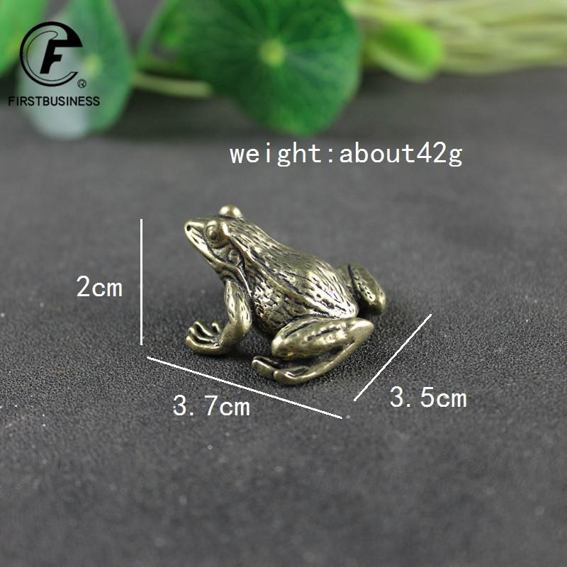 Brass Golden Toad Lucky Tea Pet Vintage Simulation Animal Figurines Miniatures Home Office Desk Ornament Car Decoration Crafts