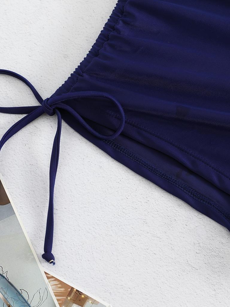 2025 Plus Size Sexy Solid Color Bikini & Beach Shorts