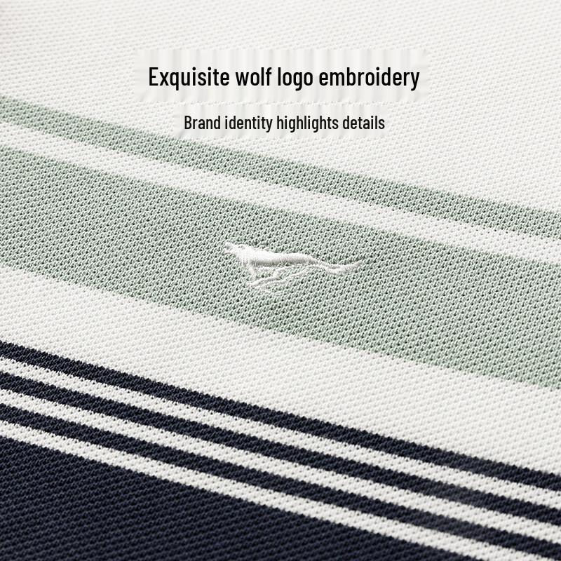 Septwolves Men's 7A Antibacterial Cooling Striped Polo T-Shirt
