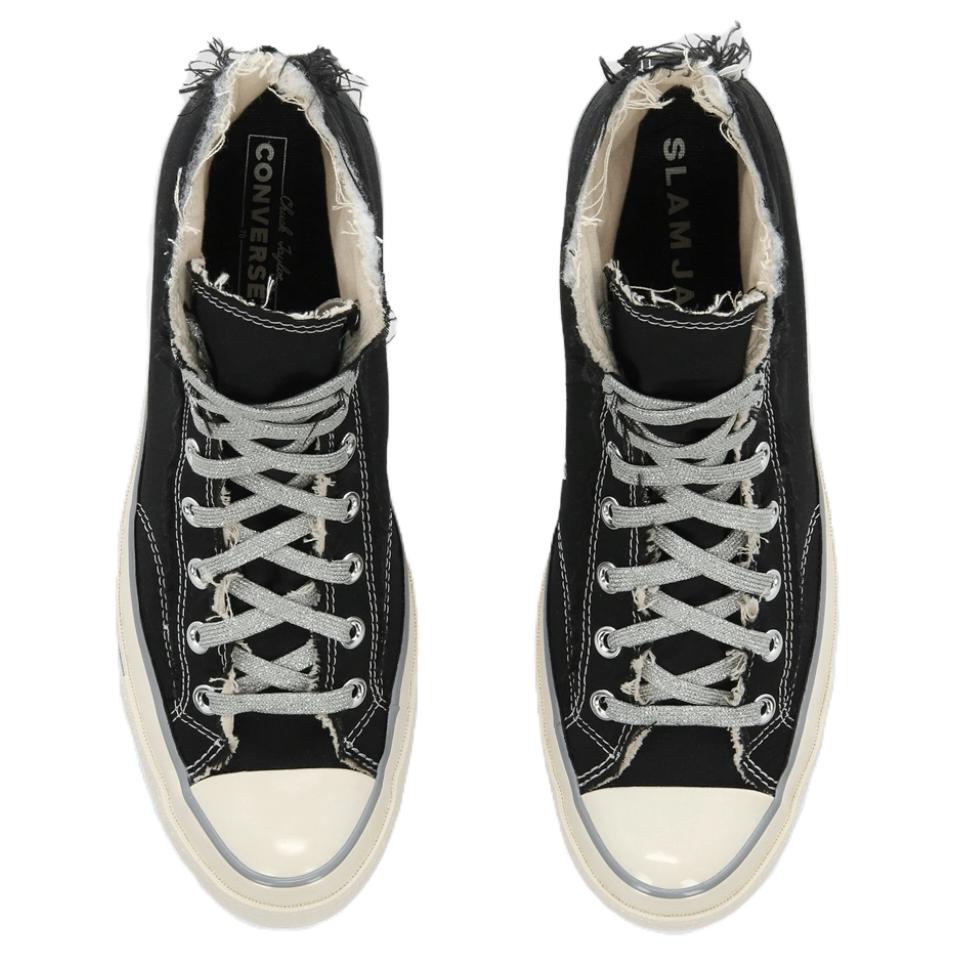 Slam Jam x Converse Chuck 70 High Punk Rock Unisex Sneakers Black Silver Egret 172319C