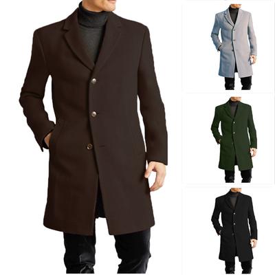 Woolen Men's Coat Multi-color Woolen Lined Coat