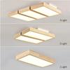 220V LED Ceiling Lights Wooden Square Ceiling Lamp With Dimming Remote For Living Room Dining Light Wood Bedroom Lamps