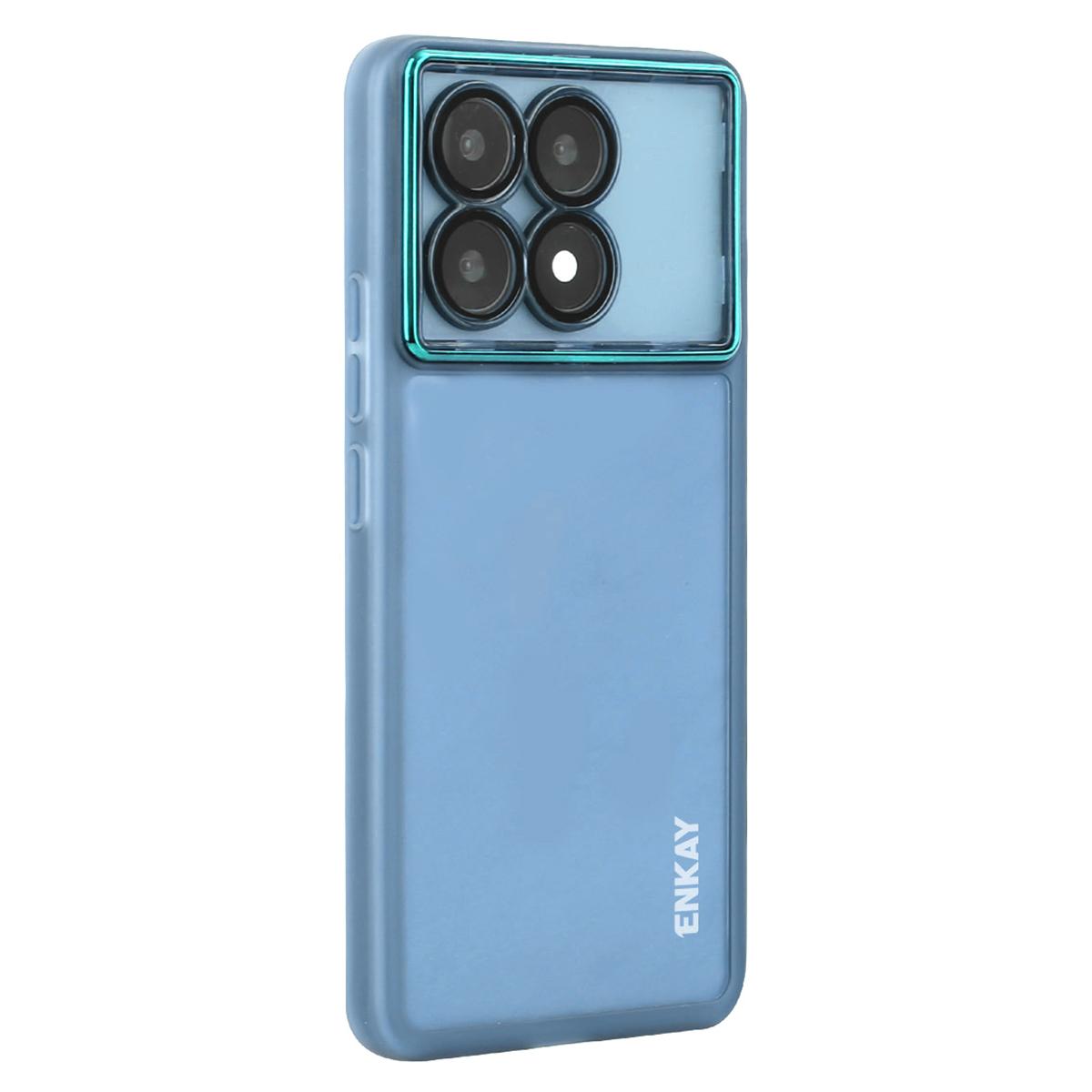 

ENKAY HAT PRINCE For Xiaomi Poco X6 Pro 5G/Redmi K70E 5G Case Matte TPU Phone Cover with Lens Film Blue
