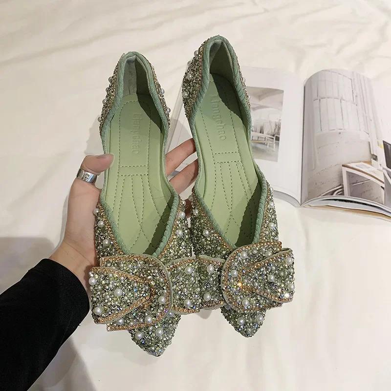 Women Fashion Flat Single Shoes Autumn Pointed Toe Shoes Flat Loafers Soft Sole Ladies Plus Size De Mujer