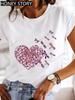 Dragonfly Butterfly Print Base Top Loose Women's Short-sleeved T-shirt Round Neck Oversized T Shirt  Women Clothes