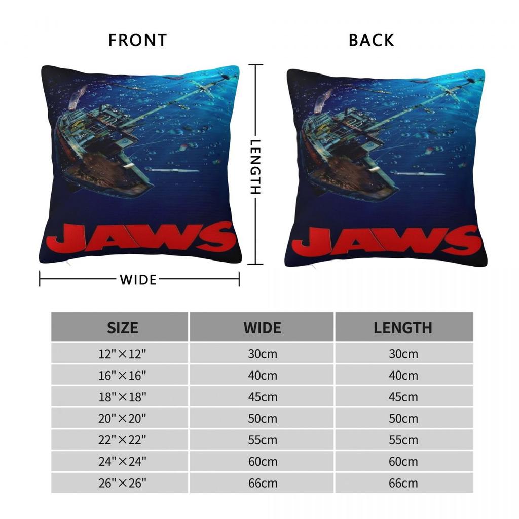 Home Decoration Jaws Th Anniversary Pillowcase Merch Pillow Cover Square Multi-Size